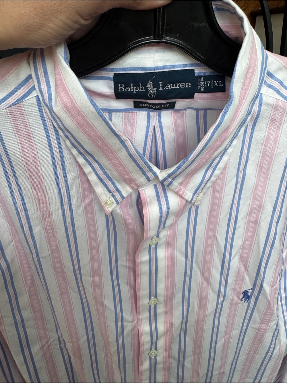 New XL Ralph Lauren Pink & Blue Stripe Button-Down Shirt - Picture 7 of 13